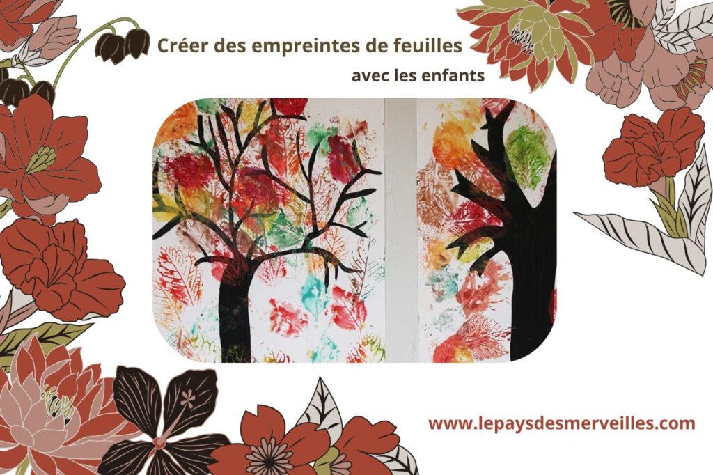 créer des empreintes de feuilles en peinture avec les enfants